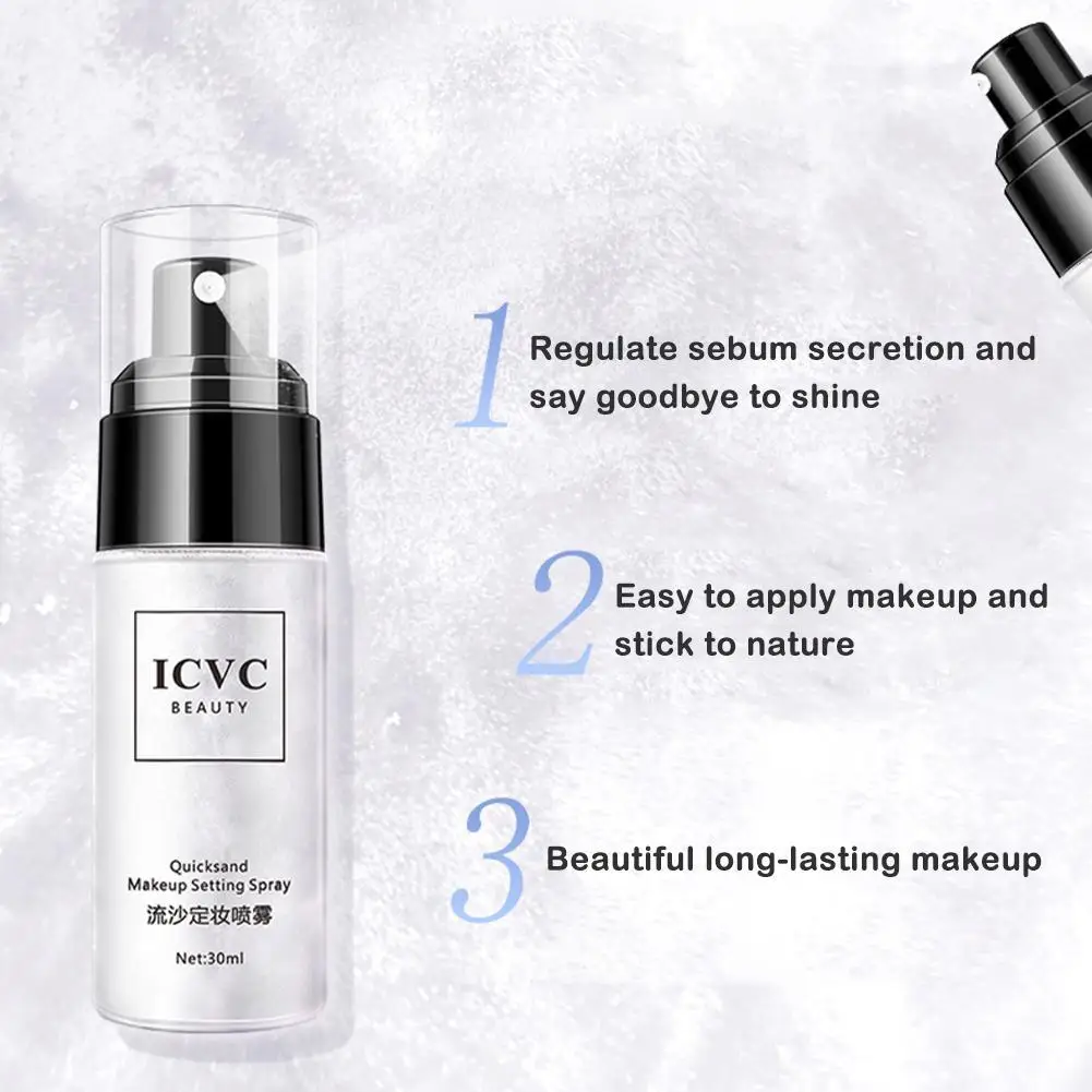 New High-end 30ml Glitter Makeup Setting Spray Natural Matte Refreshing Quickily Fixer Face Spray Moisturizing Oil Control Long