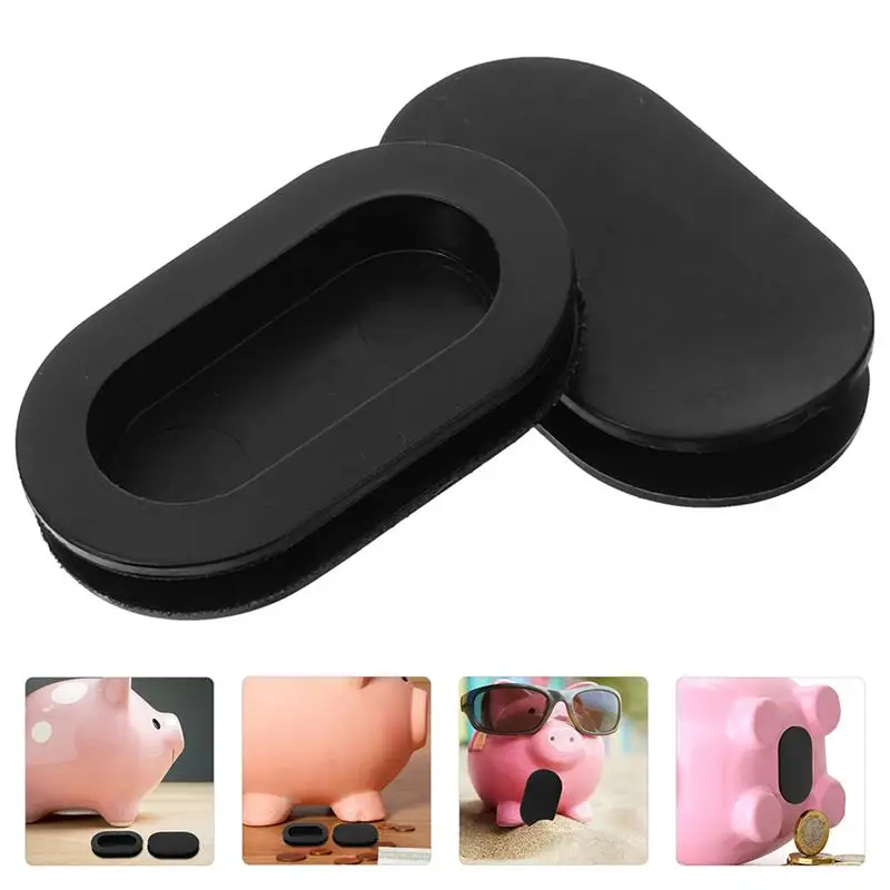 10pcs Money Saving Box Plug Piggy Bank Oval Silicone Stopper Plug Rubber Bottom Cover Money Jar Bottom Plug Replacement Cap Hole