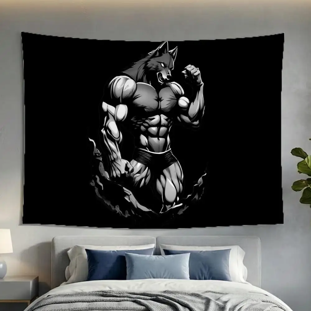 meme goth E-Emo White Wolf Tapestry Washable Soft Tapestry Wall Art Decor for Living Home Room Bedroom