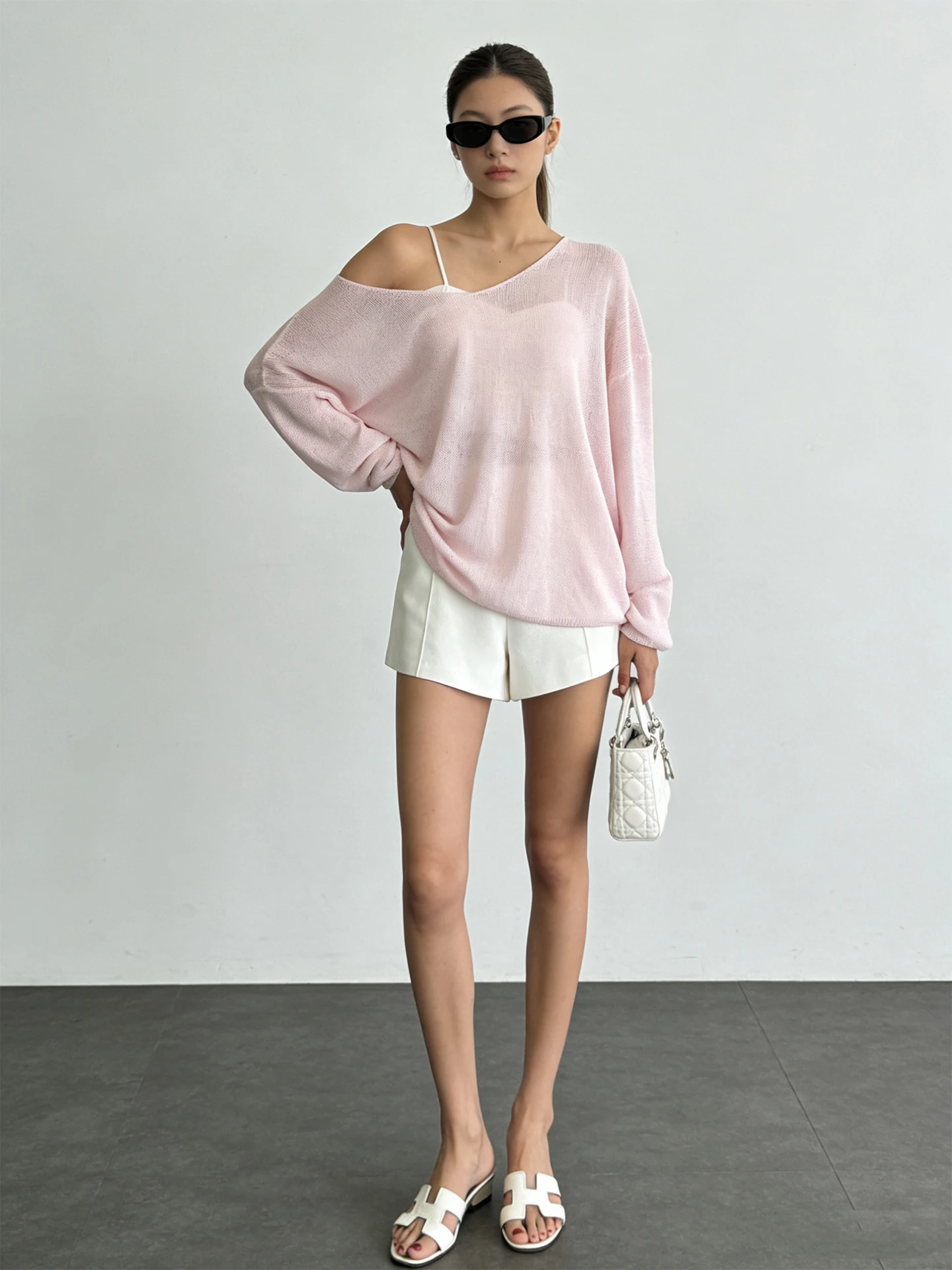 

Летний женский вязаный топ UMI Gentle Wind с открытыми плечами, свободный крой, легкий, с защитой от солнца, в французском стиле, мягкий