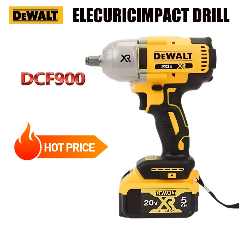 

DEWALT DCF900 Kit 1/2In Brushless Cordless High Torque Impact Wrench With Hog Ring Anvil 20V Power Tools Battery Charger