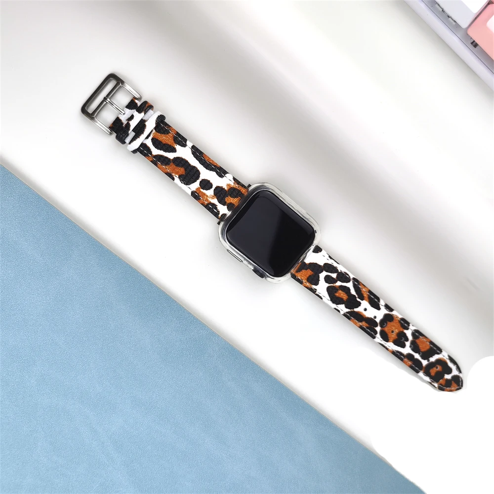 Correa For apple watch band 41mm 40mm 38mm 45mm 44mm 42mm strap iwatch ultra 2 49mm Leopard print band series 9/8/7/6/se/5/4/3