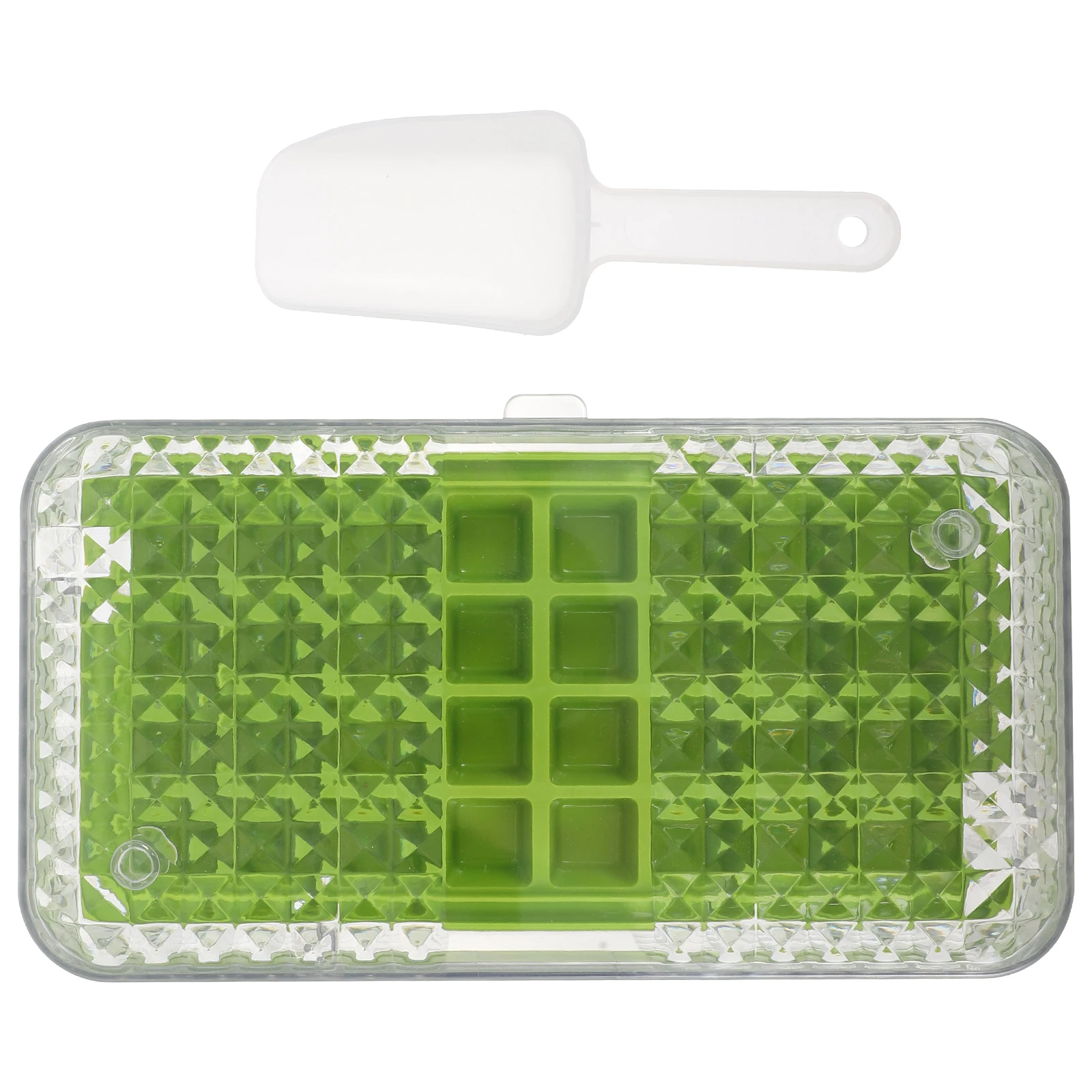 

32 Grids Cube Tray for Freezer Green Food Grade Silicone Mold Quick Release Multi purpose Trays Large Capacity Ice Maker