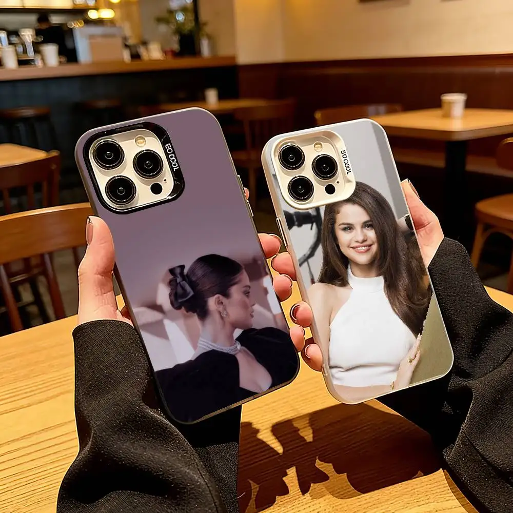 

S-Selena G-Gomez Singer Phone Case For iPhone 17,16,15,14,13,12,11 Plus,Pro Max,XS,Colorful Silver Phone case Funda Cover