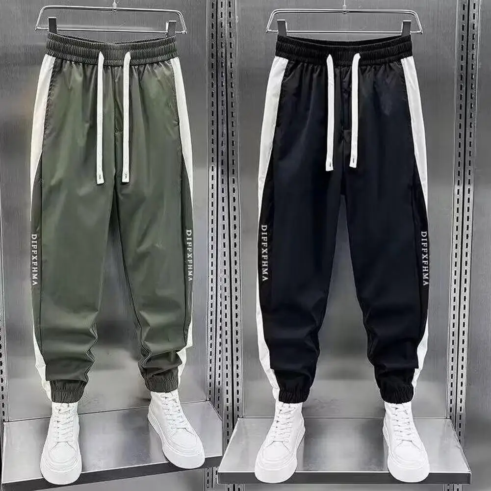 Men Sweatpants with Pockets Drawstring Waist Men Pants Men's Color Blocking Cargo Joggers with Drawstring Waist Pockets for Gym