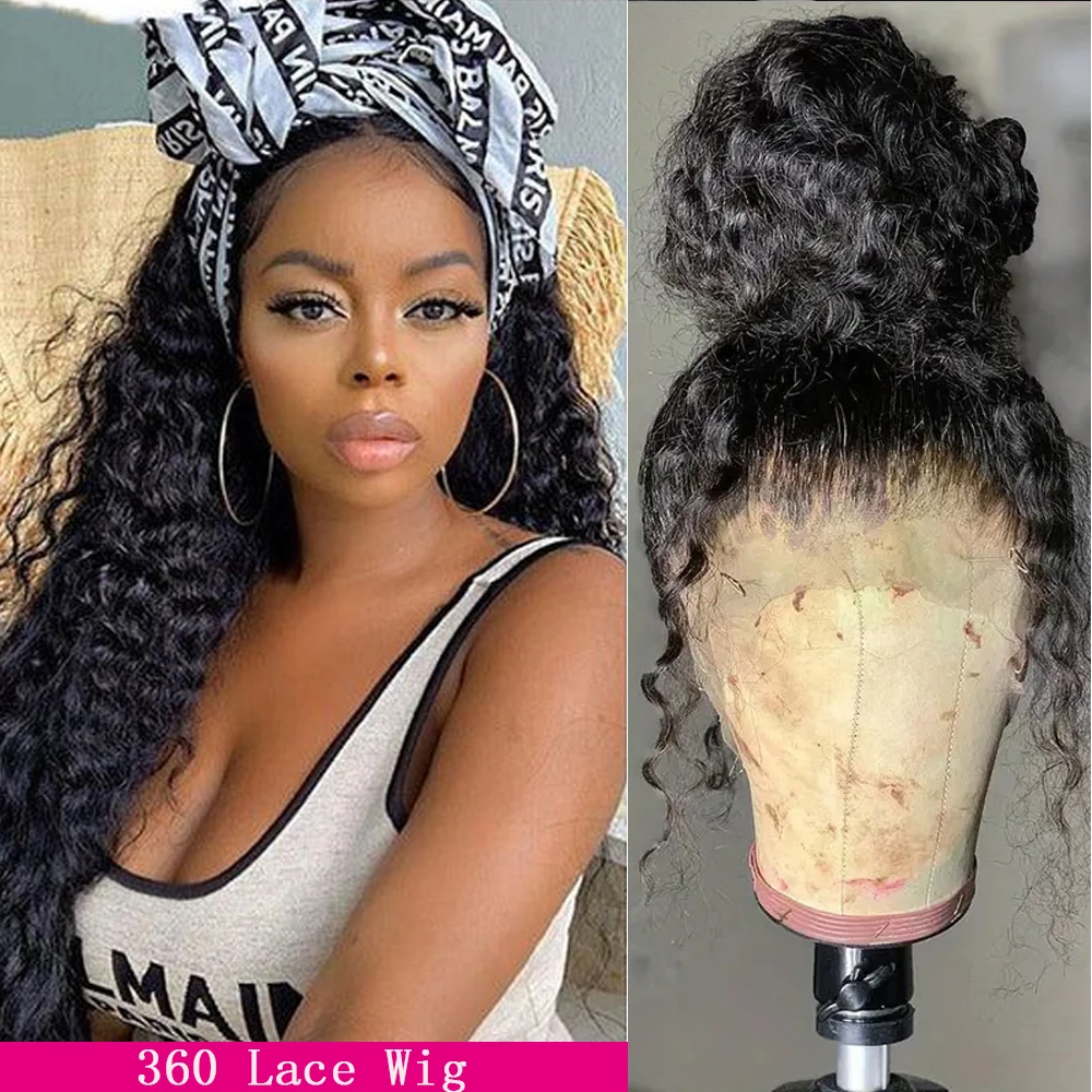 

250 Density 360 Full Hd Lace Front Human Hair Wig 13X6 Deep Wave Frontal Wig For Women Pre Plucked Water Curly Glueless Wig