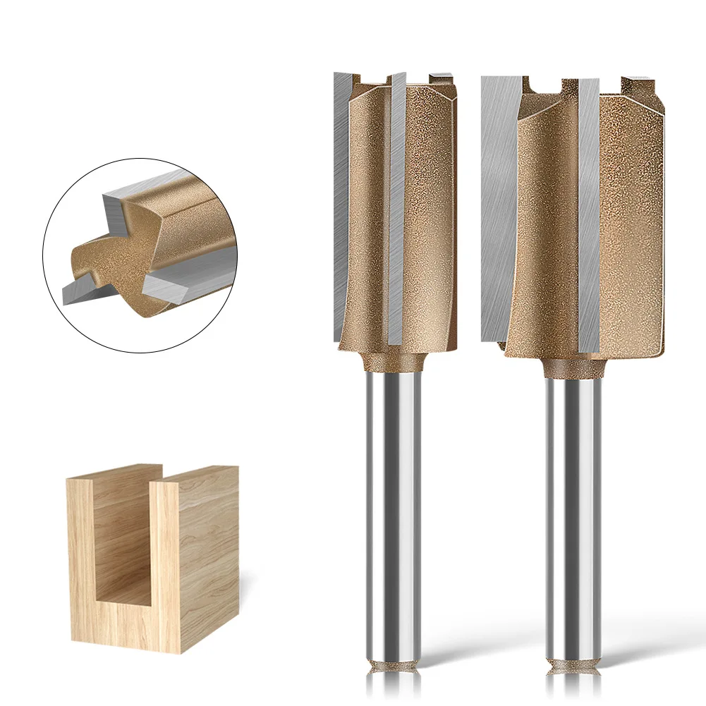 

1PC 6MM 12MM Shank Milling Cutter Wood Carving Three-Edge Straight Router Bit Slotting Straight Cutetr Woodworking Tool