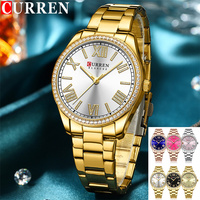 CURREN Women Watch Top Brand Luxury Lady Girl Wristwatch Stainless Steel Bracelet Waterproof Female Original Clock Gift 9088