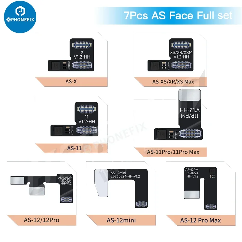 AS FC01 แบตเตอรี่ Tag-on Dot Matrix Flex สายสําหรับ iPhone X-14PM แบตเตอรี่ Dot โปรเจคเตอร์ Face ID ซ่อมเปลี่ยนอ่านเขียนเครื่องมือ