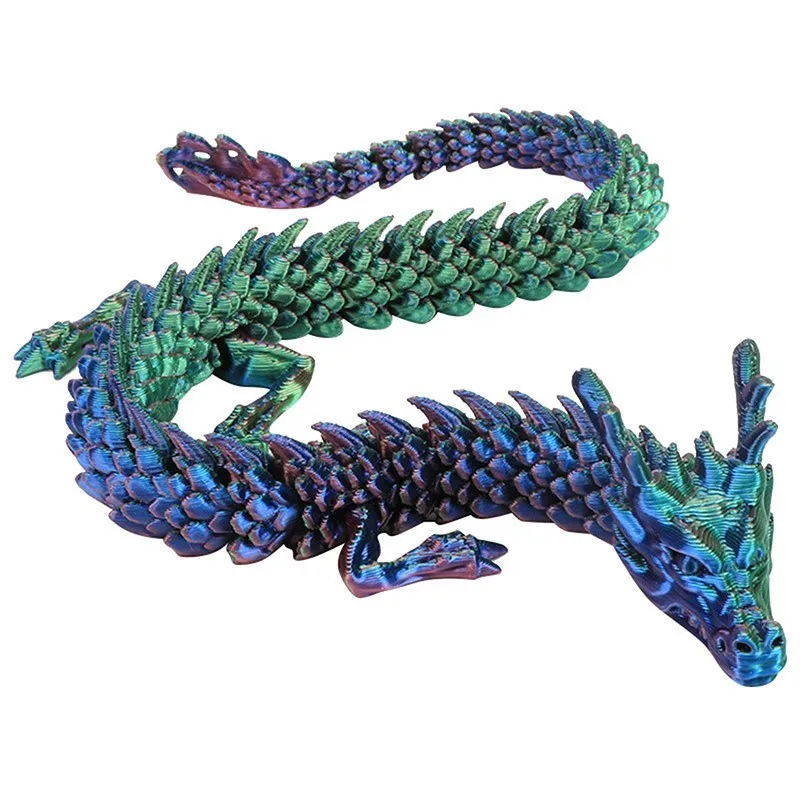 3D Printed Articulated Dragon Home Office Decoration Decor Kids Gifts Chinese Flexible Realistic Made Ornament Toy Model