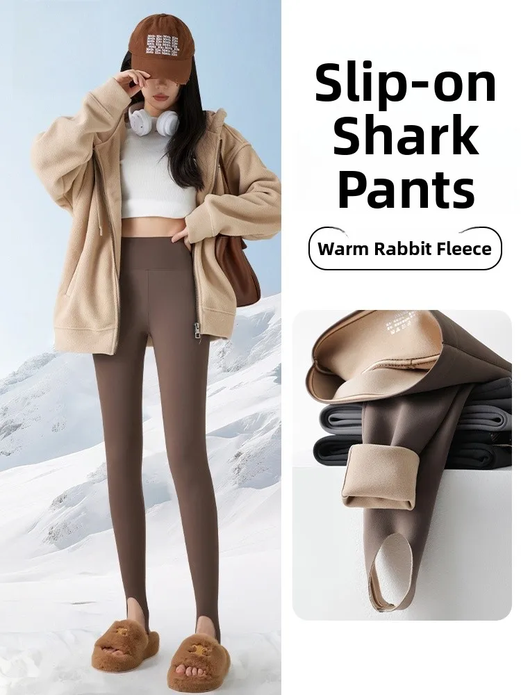 

High-Waist Women's Leggings Person Inteated Footwear Warm Tight Sports Long Pants Anti-Cold Tummy Control Butt Lifting