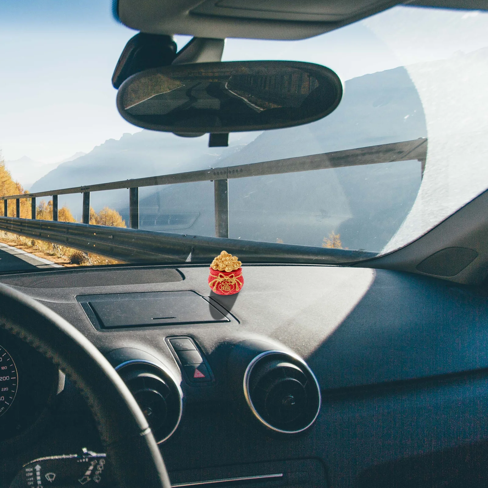 1 قطعة حقيبة المال الراتنج لطيف الكرتون محظوظ ديكور لسيارة مكتب المنزل مكتب سطح المكتب الزينة الحقيبة النمط الصيني