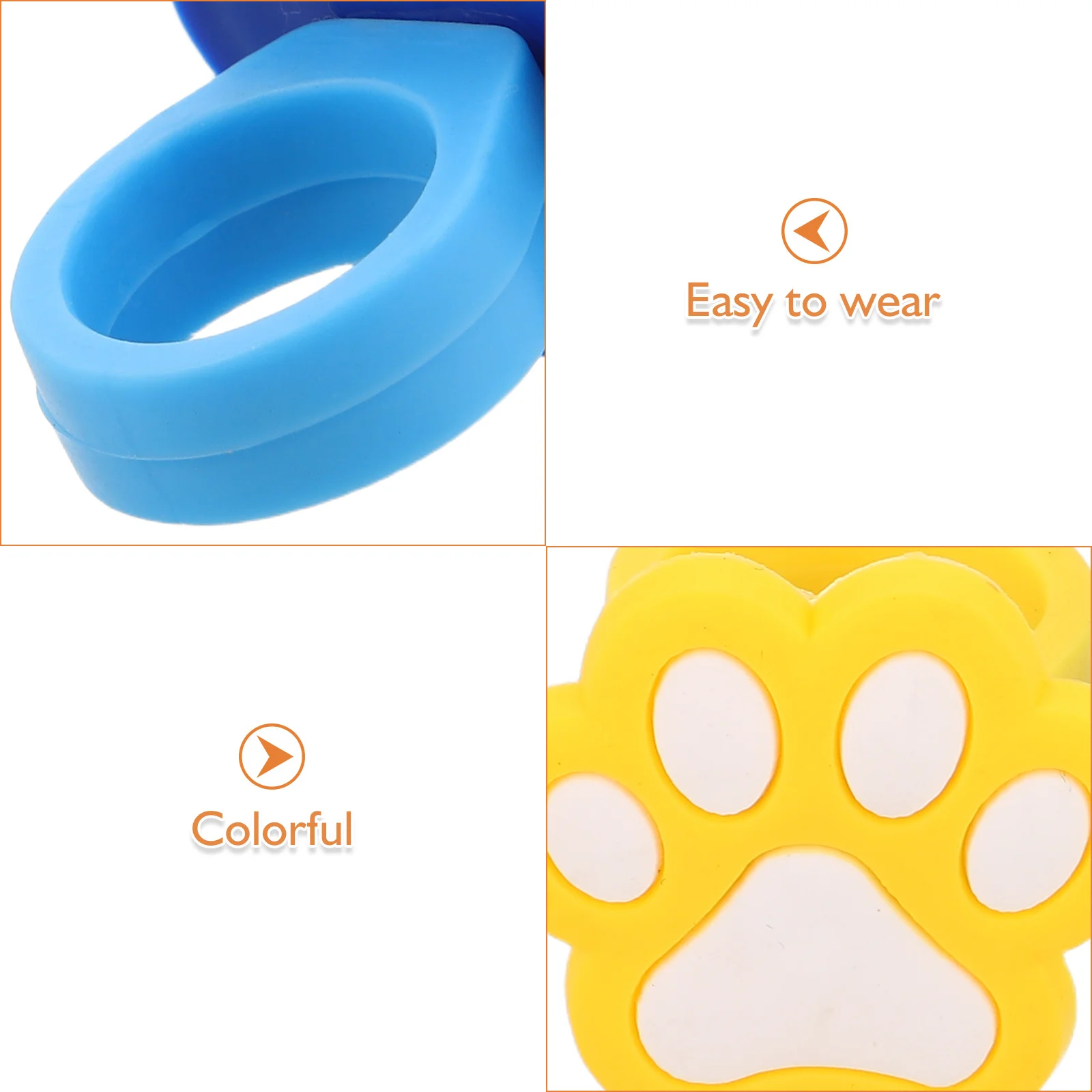 30Pcs Cat Paw Print Ring for Kids Plastic Lightweight Colorful Party Favors Birthday Goodie Bag Fillers Classroom Prizes