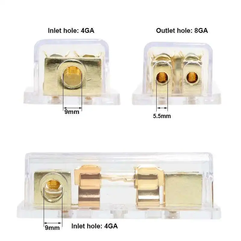 電源 1*0/2/4 AWG 入力 2*4/8/10 ゲージ出力オーディオステレオアンプ分配接続ブロック車用