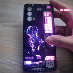 For Find X3 X5 Pro Flash Light Shockproof Phone Case For Realme GT Master Neo 2 3  A93 A54 A74 A9 2020 Glass LED Control Cover