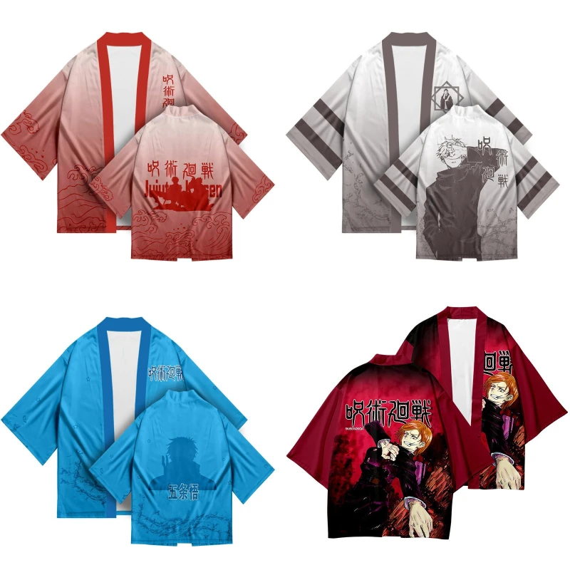 

Jujutsu Kaisen Cosplay Costume Y2k Top Summer Kimono Cloak Shirt Anime Gojo Satoru Yuji Itadori Streetwear Tee Baby Short-sleeve
