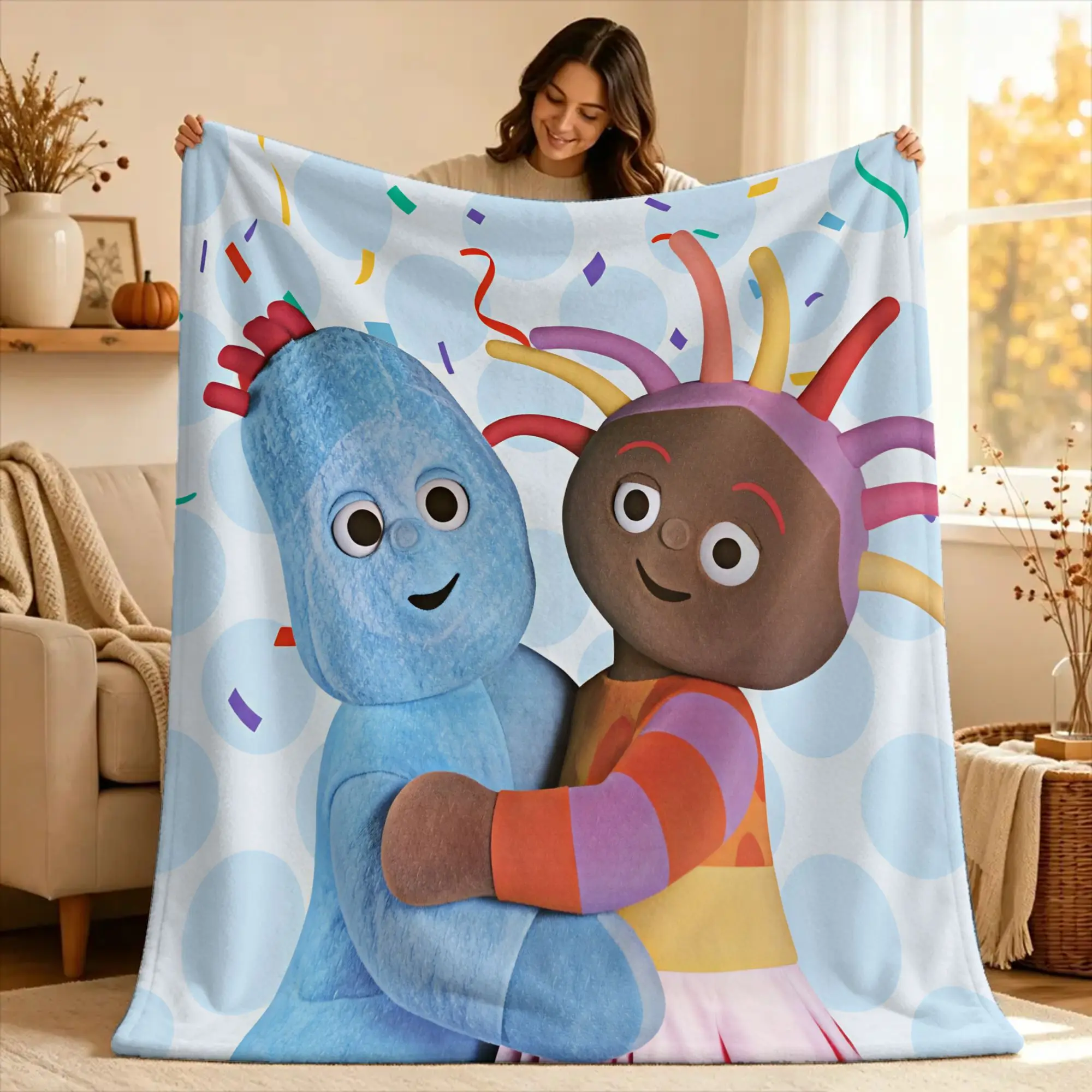 The Haahoos In the night garden Flannel Blanket Warm Throw Blanket for Couch Chair Camping Aesthetic Bedspread Sofa Bed Cover