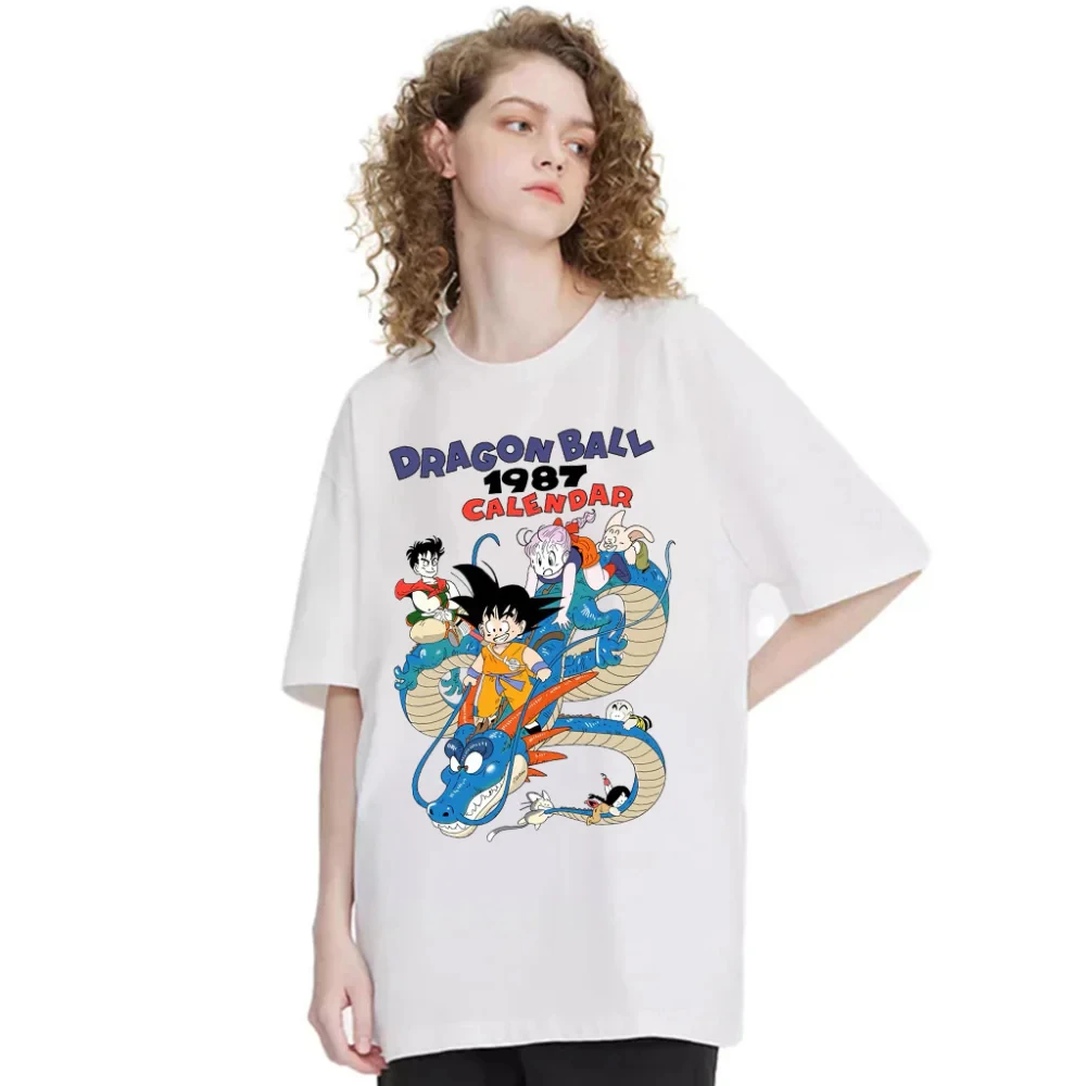 

Men White Tshirt Streetwear Retro Leisure Dragon Ball Anime Graphic T-Shirt Funny 2025 Hip Hop T Shirt Casual Cotton Tops Tees