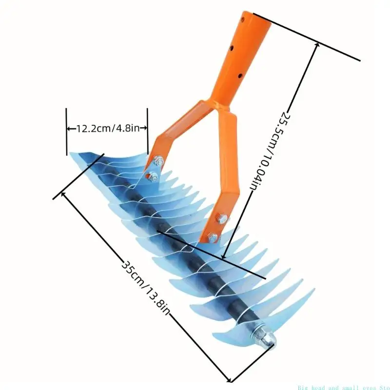 581C متعدد الاستخدامات 170 سم من القشور 4 أقسام قابلة للتعديل أسنان الفولاذ المقاوم للصدأ مثالية لتنظيف العشب الميت في المساحات