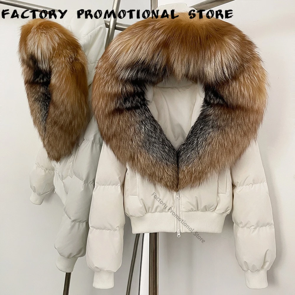 Down Jacket with Natural Fur Luxury Padding New in Coats & Jackets Outerwear New Products Lightweight Puffer Women Down Coat