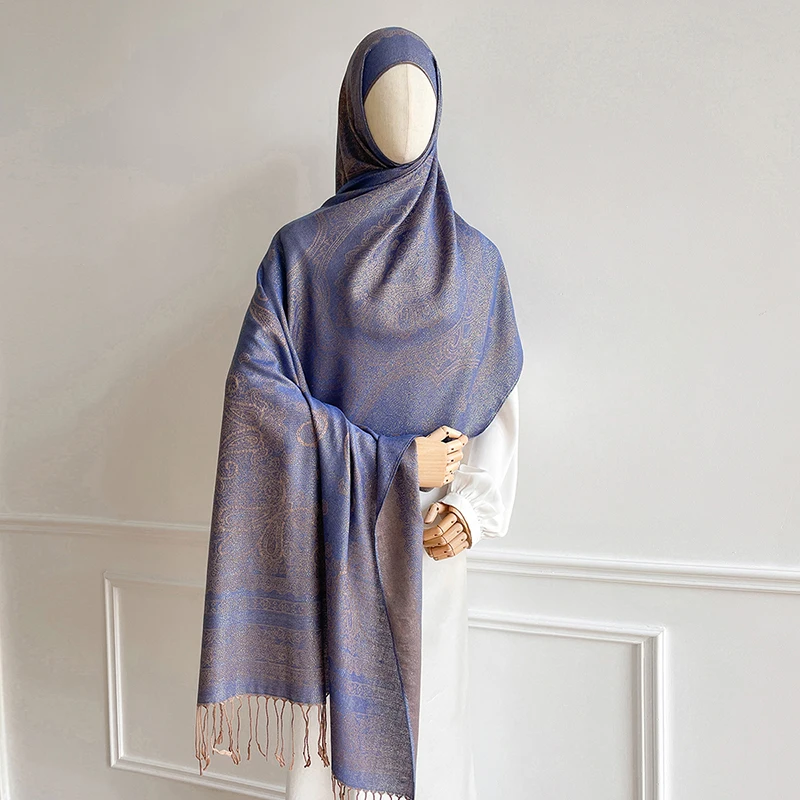 

Pashmina Hijab Scarf Long Muslim Shawl Female Foulard Soft Turban Head Wraps For Women Abaya Women Veil Headband Luxury Brand