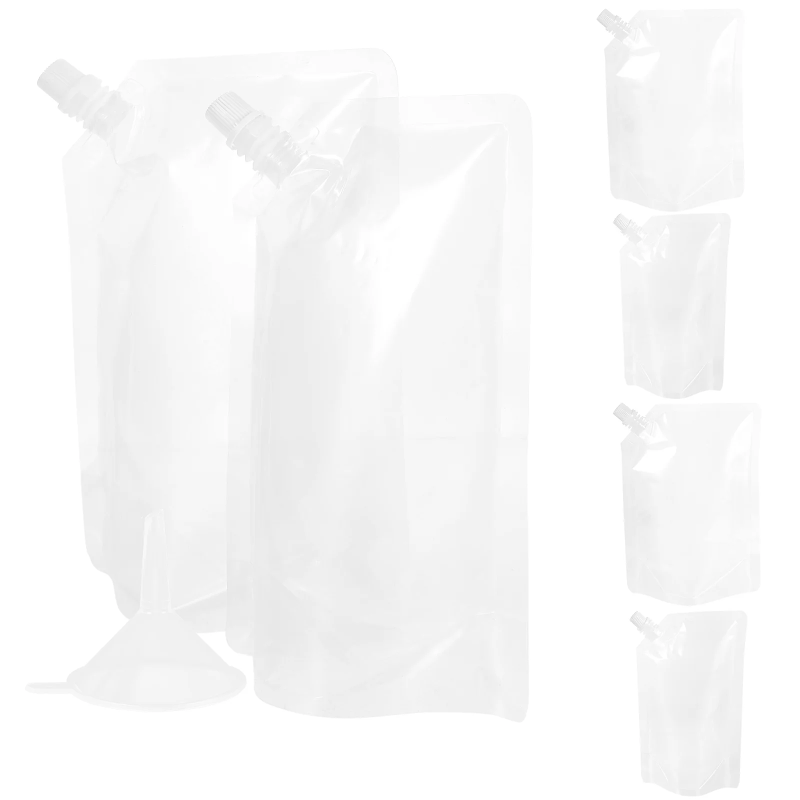 7Pcs Clear Spouted Liquid Soap Packaging Drink Bags for Food Snack Tea and Drinking (3Pcs 1L 3Pcs 500ML and 1Pcs