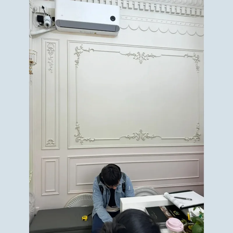 JMZ33  PU Furniture Decorative Corner Flowers PU Decorative Moldings for House Decor Factory Price Factory Direct Selling