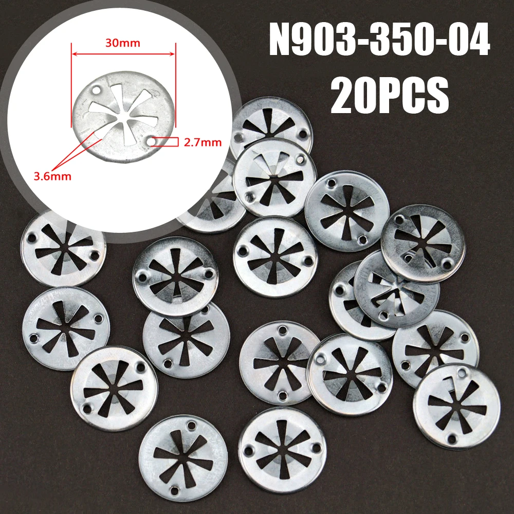 

20pcs Auto Seat Metal Clamping Plate Washer Cover Mounting Clips Heat Shield N903-350-04 N90335006 for Audi Ford Seat Skoda VW