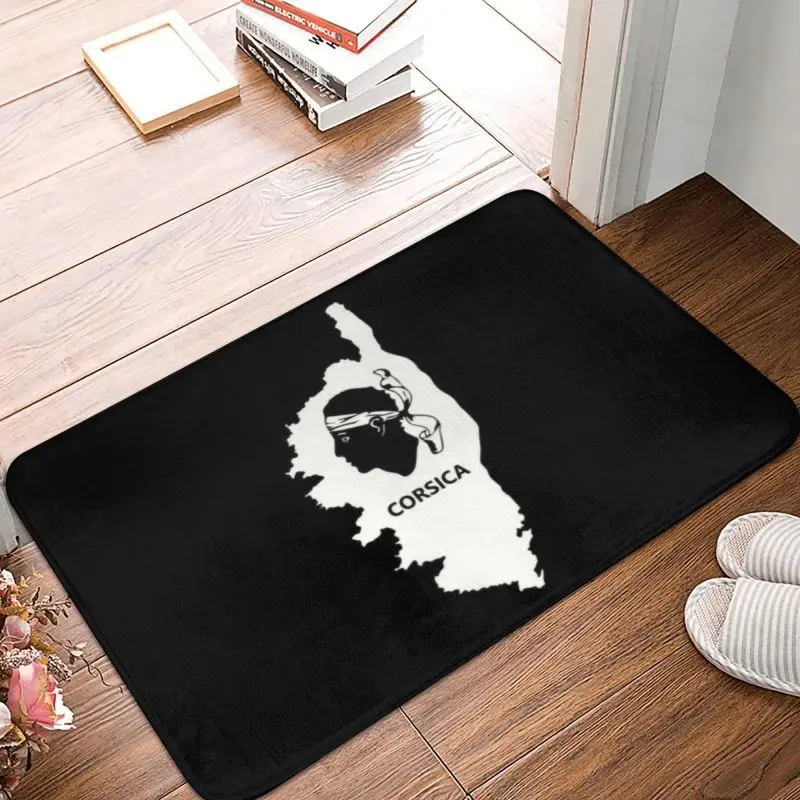 Corsica Island Map Flag Floor Door Bath Kitchen Mat Anti-Slip Outdoor Corsican Pride Doormat Toilet Entrance Rug Carpet Footpad