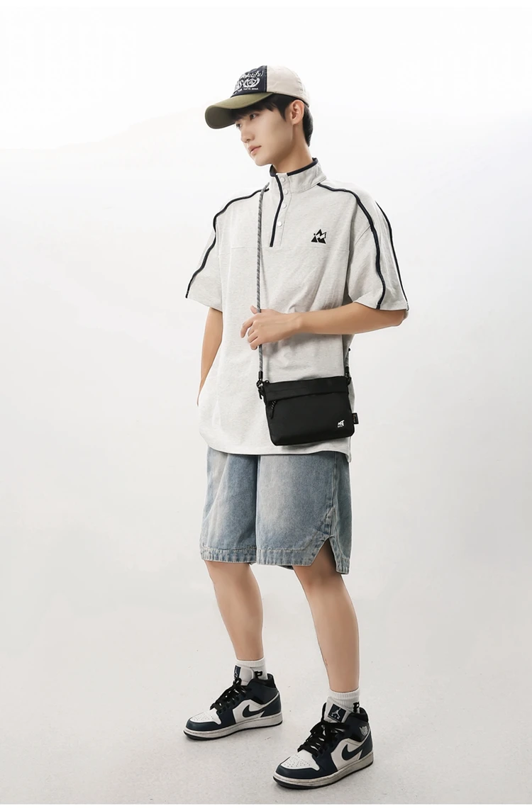 حقيبة ساعي البريد للرجال من النايلون المقاوم للماء، حقيبة كروس كاجوال صغيرة، حقيبة كتف متينة، حقيبة خصر عصرية #6