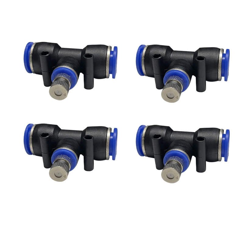 

10PCS 8mm Fog Misting Jet Nozzle With 8mm Tee Quick Connection Garden Water Irrigation Sprinkler for Low Pressure Misting System