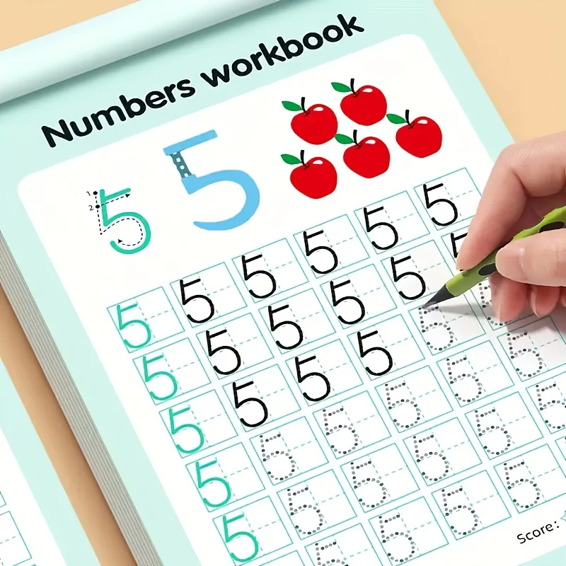 

48-страничная тетрадь по математике, посвященная числам от 0 до 100, включает в себя задания для раскрашивания и увлекательные упражнения на обводку для развития мелкой моторики у детей.