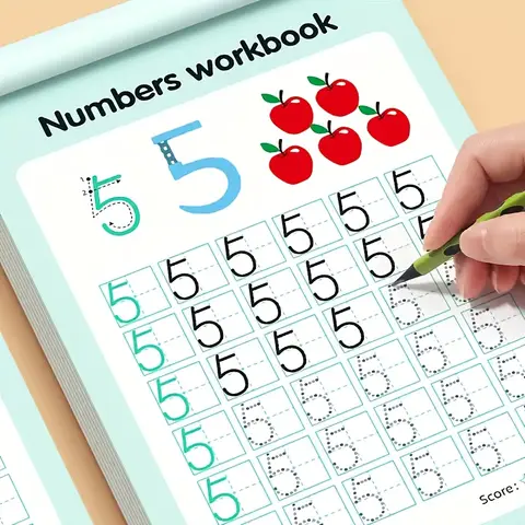 48-Page Math Workbook Focusing on Numbers from 0 to 100, Includes Coloring Activities and Fun Tracing Exercises to Enhance Children's Fine Motor Skills.