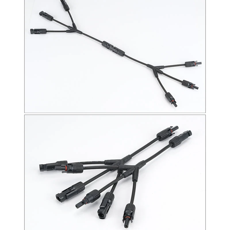 1/5/20/100 Sets PV Solar Connector Panel Cable Wire T Branch Y Branch 1 to 2/3/4/5/6 Parallel Adapter Y-Type T-Type Connectors