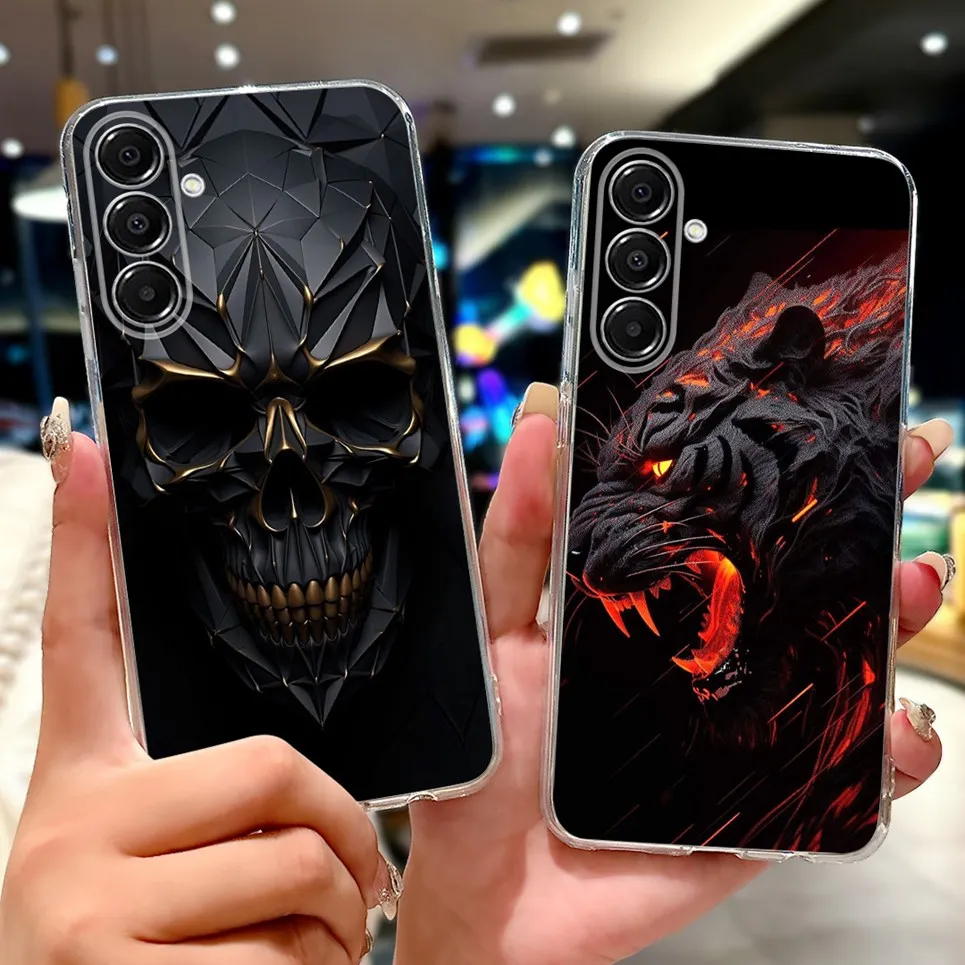 كول التنين الأسد النمر الكرتون نمط غلاف لسامسونج غالاكسي A17 5G A176B A17 4G A175F A 17 حافظة لينة سيليكون غطاء شفاف