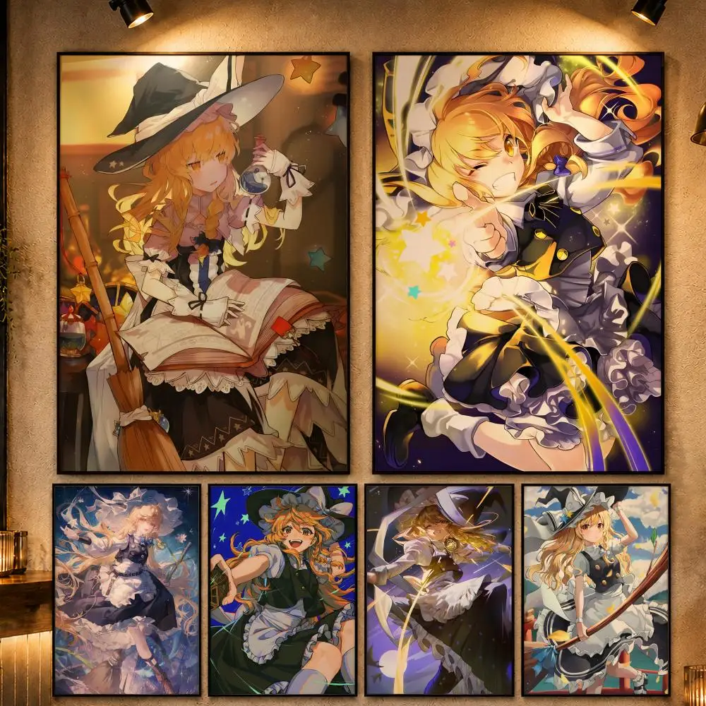 Popular Character T-Touhou ProjectS Poster Vintage Retro Anime Poster Stickers Peel and Stick Wall Art Home Decor