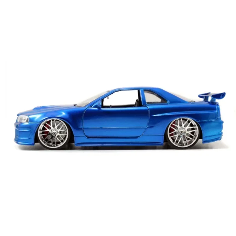 1:24 	 Brian's 2002 Nissan Skyline GT-R (BNR34) carro de brinquedo Metal 12 + y Diecast Car Coleção de presentes para crianças J200