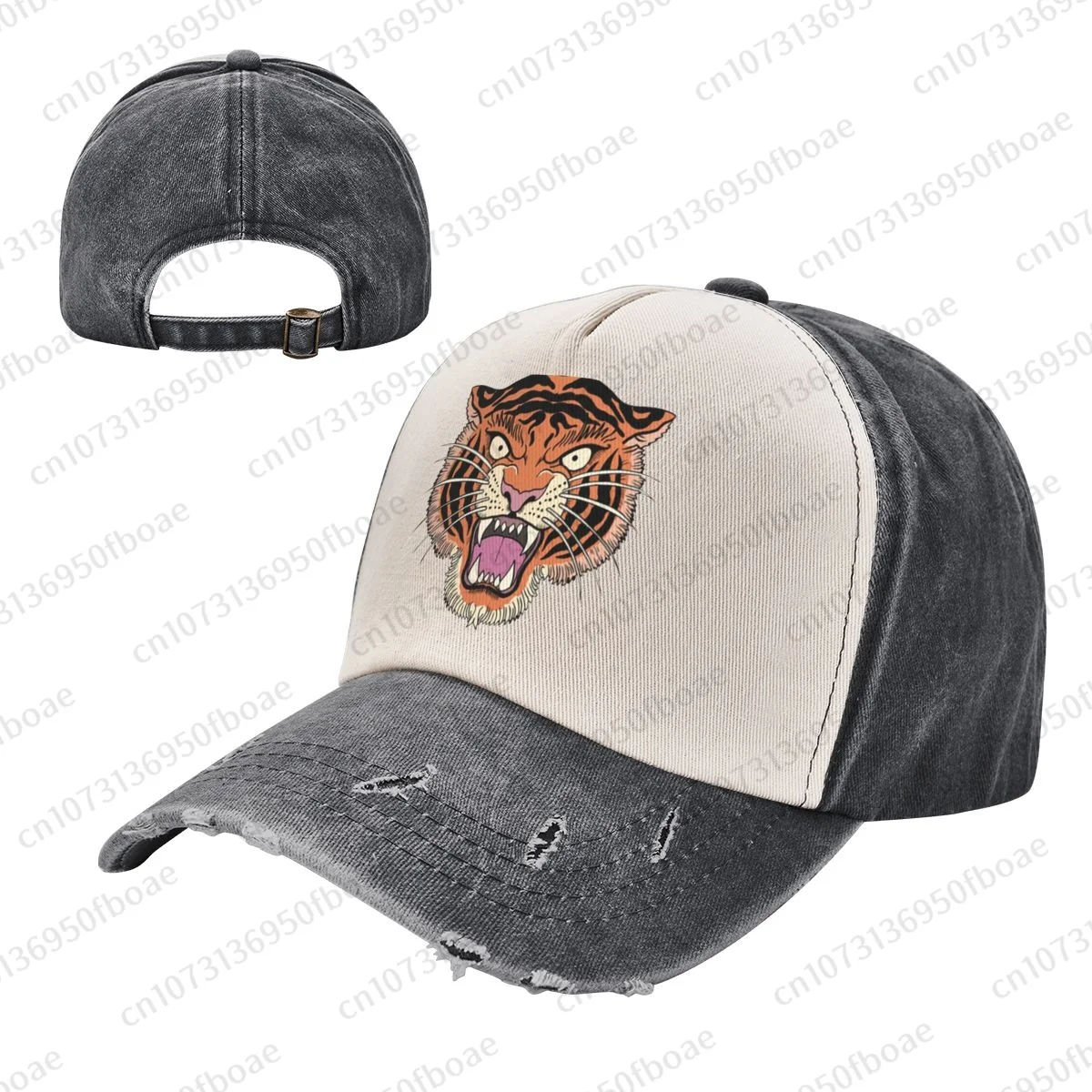 Gothic Traditional Tattoo Tiger Head Cowboy Hat Women Men Outdoor Baseball Cap Sport Adjustable Golf Hats