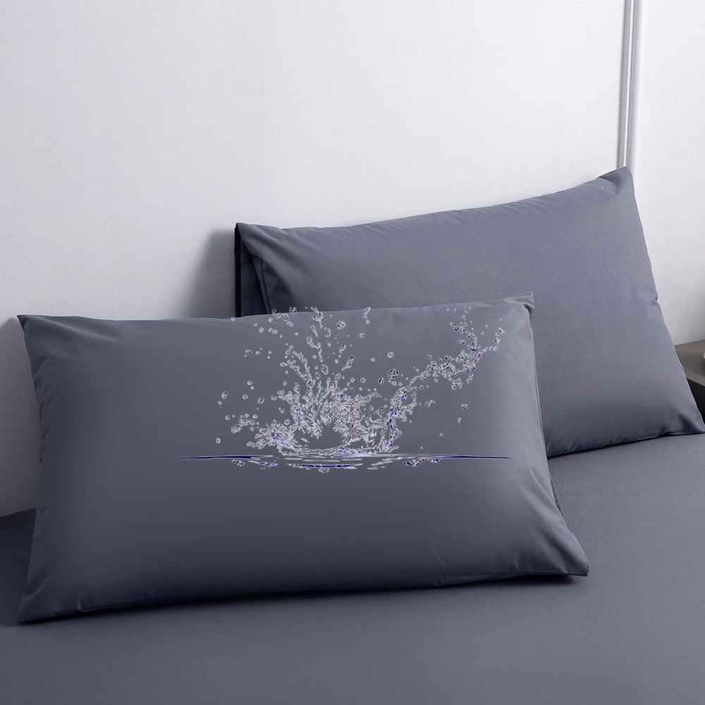 

2PCS Waterproof Bedding Pillowcases Pillowcovers Solid Colours Covers Cases For Sleeping Pillow Home Textile 48*74cm