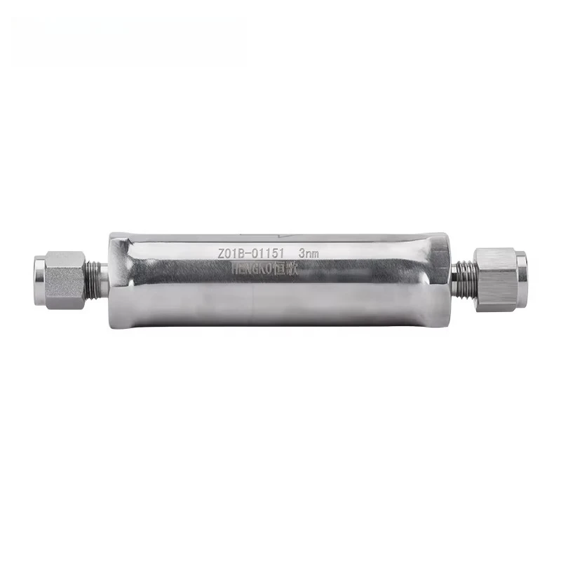 Hengke 3nm Coated Ga s Filter Cartridge with 1/4 Compression Fitting S25 H93 for UHV Semiconductor Process Ga s Pipeline