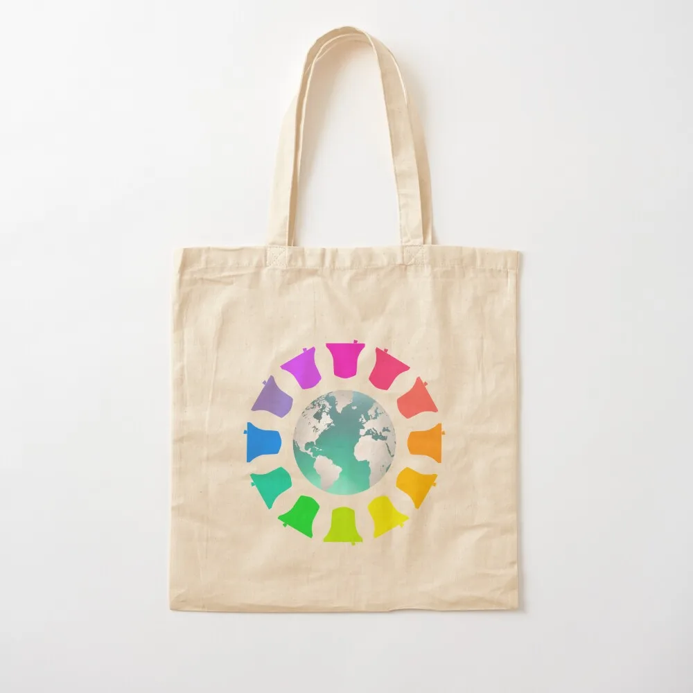 Bell Ringing - WORLDWIDE BELLS A - for Environment, Peace & Diversity Tote Bag