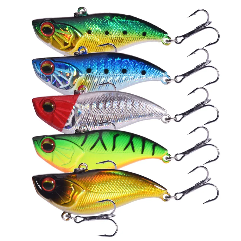 1 Pc Sinking VIB Fishing Lure 6cm 14g Rattling Vibration Winter Wobblers Artificial Hard Bait for Trout Pike Bass Fishing Tackle