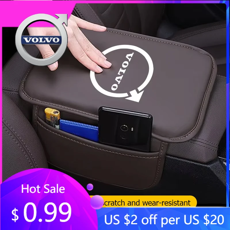 

Кожаные крышки ступицы, подушка для автомобильного подлокотника с карманами для хранения для Volvo ES90 EC40 EX40 EM90 XC90 V90 V60 XC60 V40 S80 S60 S9