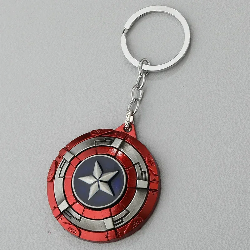 Creative Marvel Series Captain America Shield Keychain Rotating Dripping Shield Avengers Keychain Popular Accessory Pendant