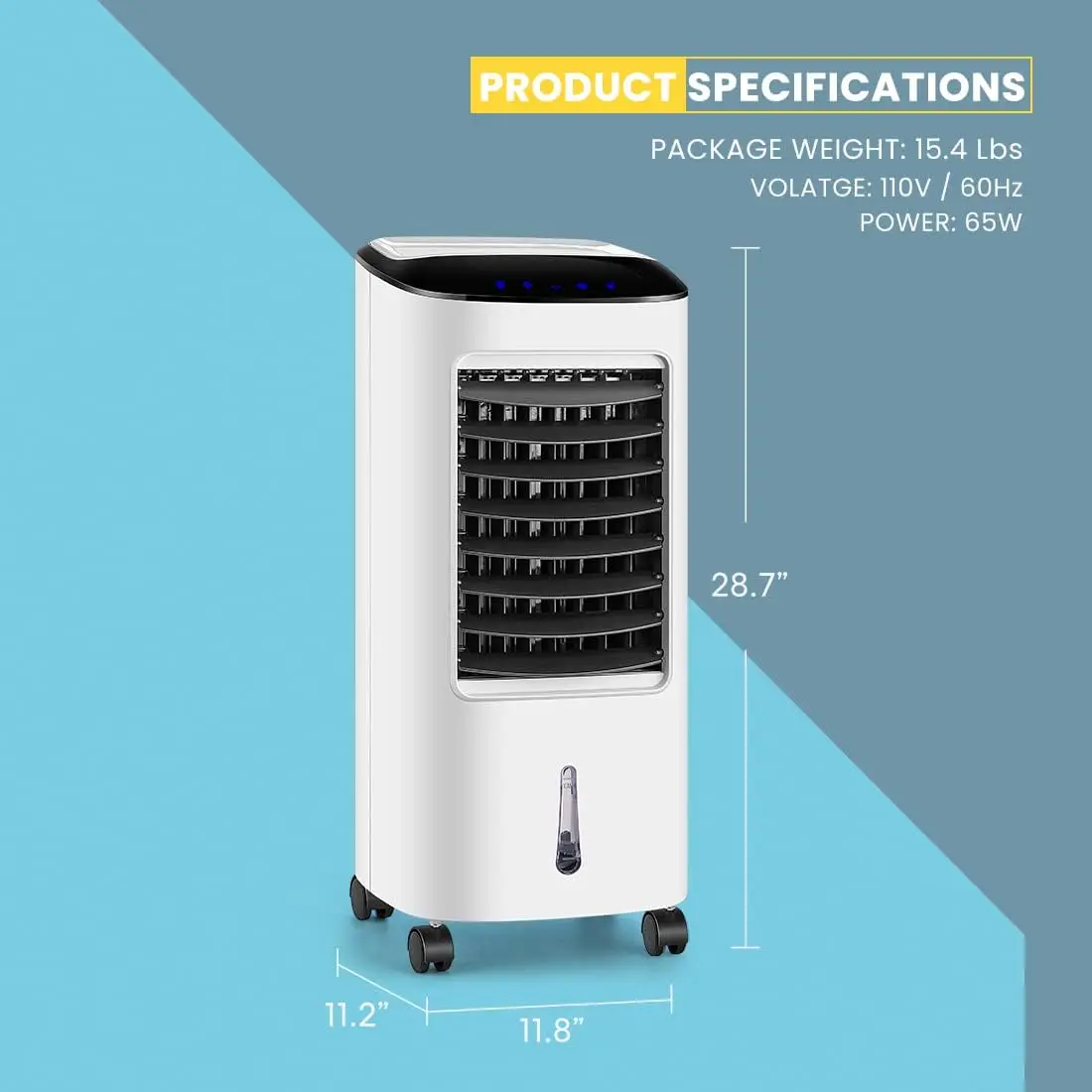 VIVOHOME Portable Evaporative Air Cooler 110V 65W Fan Humidifier with LED Display and Remote Control Ice Box for Indoor Home