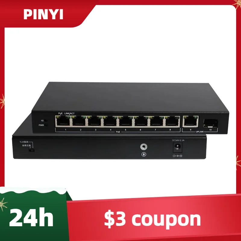 

Новый 10-портовый гигабитный коммутатор PoE PUSR с 8 PoE+ 1 Gigabit Ethernet и 1 порта SFP IEEE 802.3af/at @ 60 Вт Plug-and-Play USR-S1210P