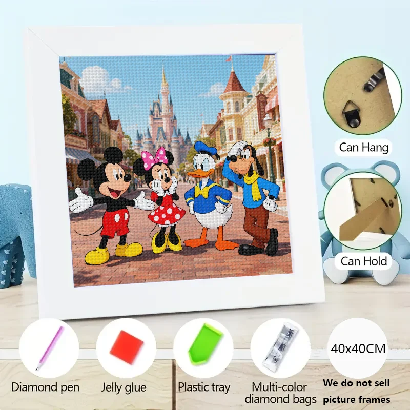 

1 шт. 5D DIY полный дрель комплект алмазной живописи, с знаменитыми персонажами мультфильмов Микки Маус Минни Дональд Дак Гуфи в магии