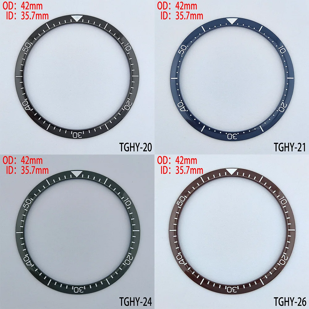 

Внешний диаметр: 42 мм Внутренний диаметр: 35,7 мм, керамическая Безель TGHY19-26, передний Наклонный безрамочный элемент, керамическая вставка, замена аксессуаров для часов