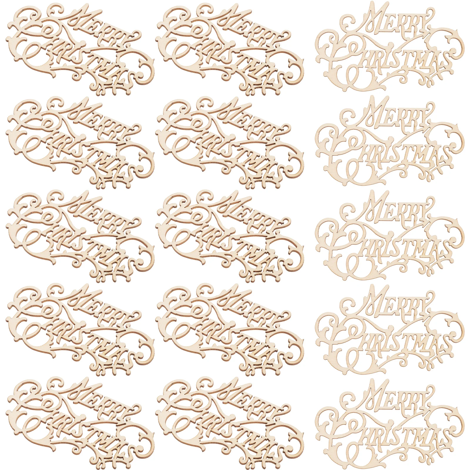 

20Pcs Xmas Unfinished Wooden Cutouts Ornaments DIY Hand Painting Christmas Tree Window Fireplace Decorative Crafts