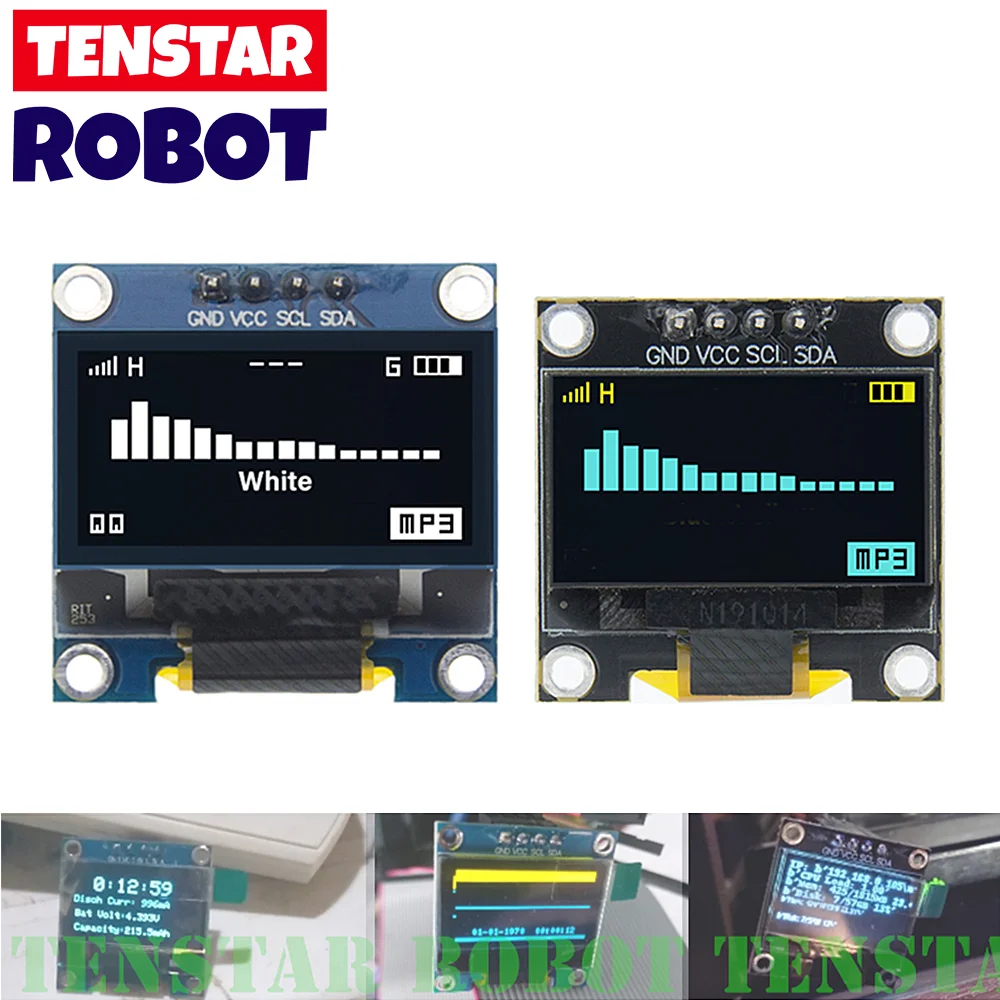 0.96 Inch OLED SSD1306 White/Blue/Yellow 128X64 IIC I2C Serial Display Module 12864 LCD Screen Board For Arduino